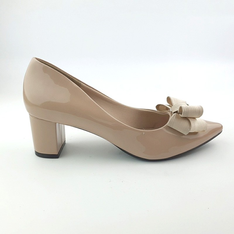 Giày Cao gót 5p, 7p Đế vuông Mũi nhọn da bóng Cao cấp Nơ xinh Chuẩn đẹp VNXK HANO