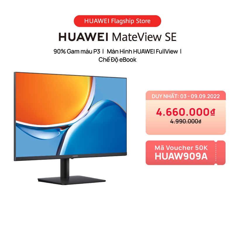 Màn Hình HUAWEI MateView SE | 23.8" | 90% gam màu P3 | Màn hình FullView | Chế độ eBook | Hàng Phân Phối Chính Hãng