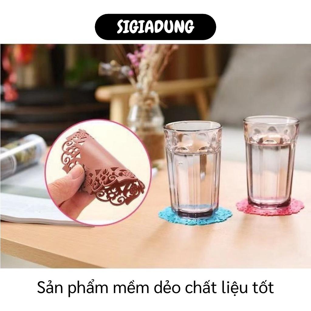 [SGD] Miếng Lót Ly - Combo 10 Đế Lót Cốc In Hình Hoa Văn Đẹp Mắt, Bền Đẹp 9069