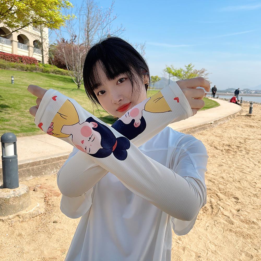 Ống Tay Áo 26Eddie Họa Tiết Hoạt Hình Dễ Thương Cho Nữ