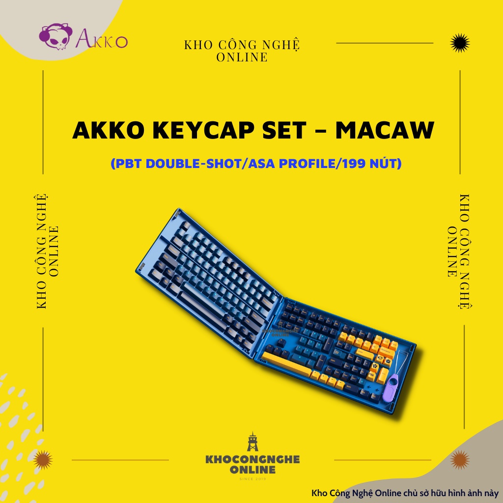 AKKO Keycap set – Macaw (PBT Double-Shot/ASA profile/199 nút)