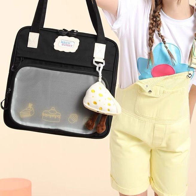 Túi Tote Đeo Vai Chất Liệu Canvas Kích Cỡ Lớn Thời Trang Mùa Hè Cho Nữ Có 2 Kiểu