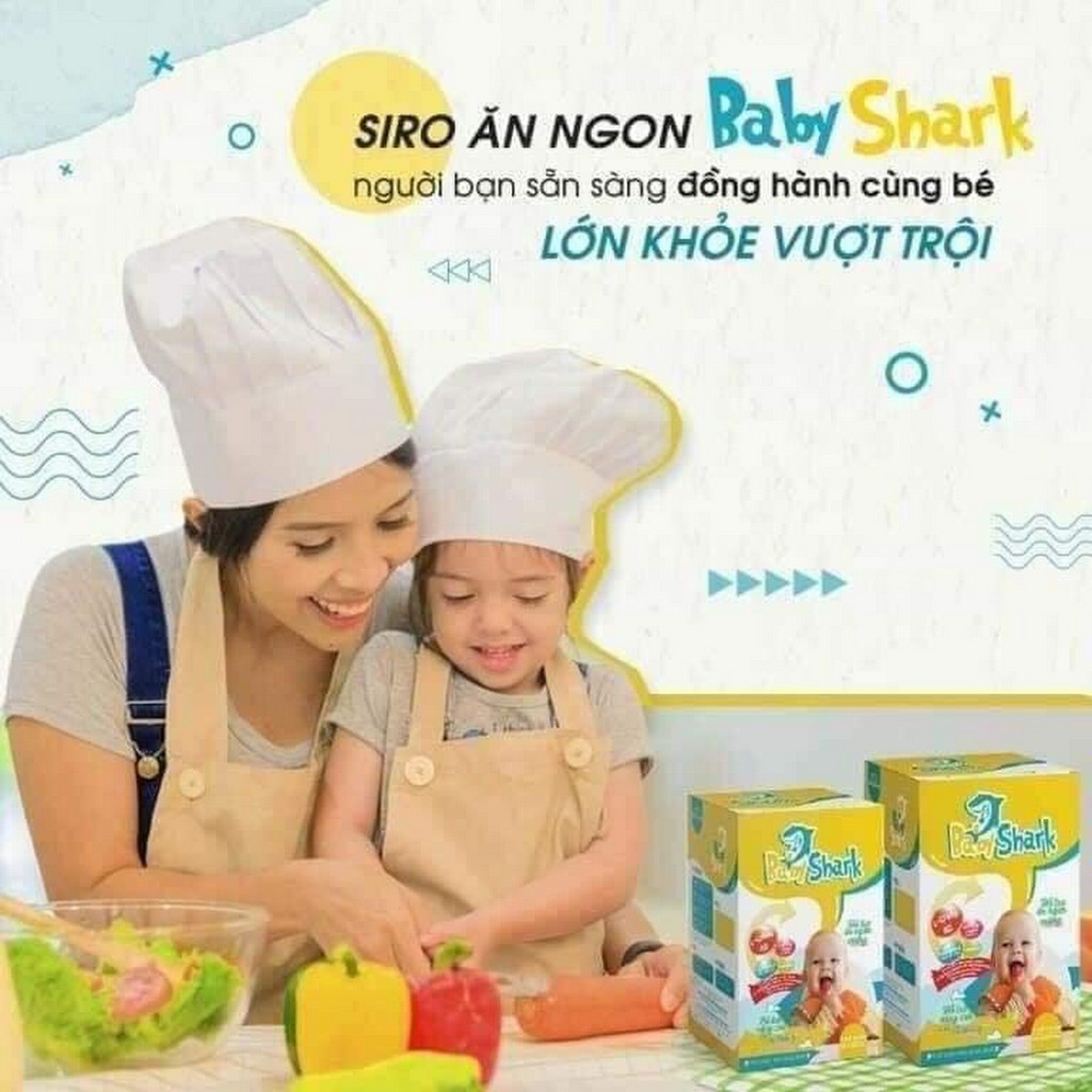 Baby Shark - Siro giúp bé tăng cân, hết táo bón, phát triển toàn diện hộp 30 gói (Babyshark)