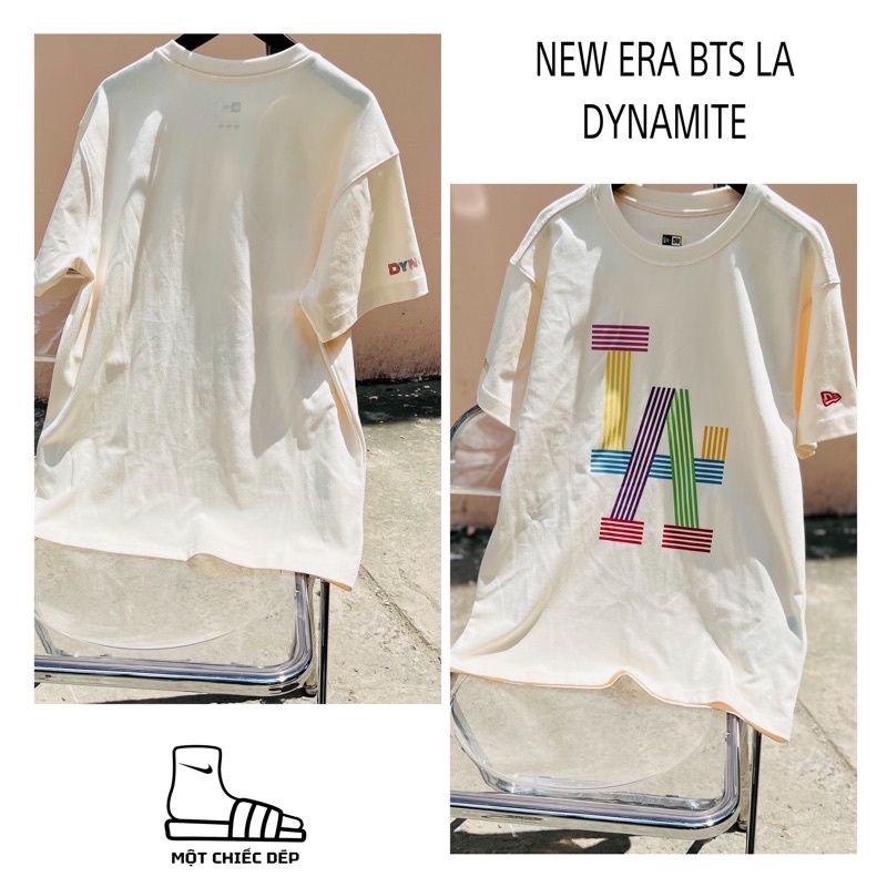 [CHÍNH HÃNG] ÁO THUN NEW ERA x BTS x DYNAMITE LA DODGERS - ÁO THUN CỔ TRÒN THẤM HÚT MỒ HÔI - UNISEX NAM NỮ