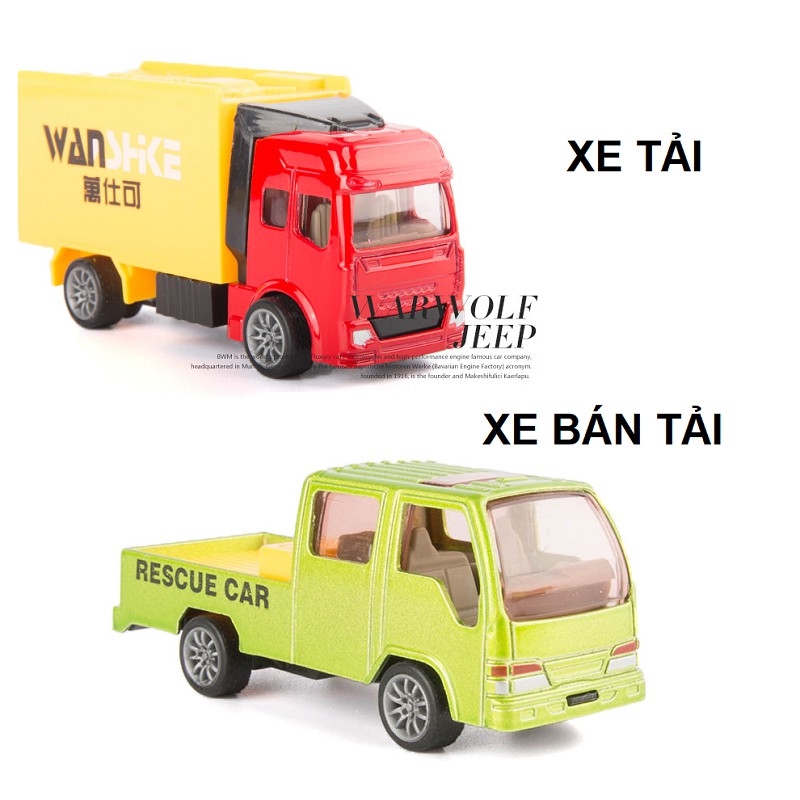 Xe ô tô đồ chơi trẻ em bằng hợp kim nhựa tỉ lệ 1:64 gồm 5 xe