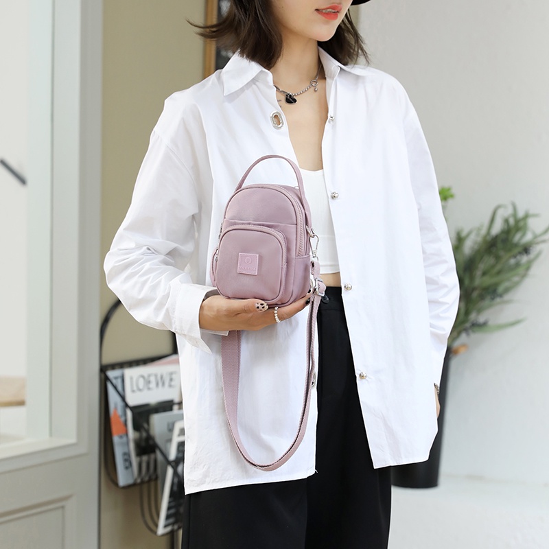 Túi Đeo Chéo Vai Vải Canvas Nylon Cỡ Nhỏ Thời Trang Cho Nữ