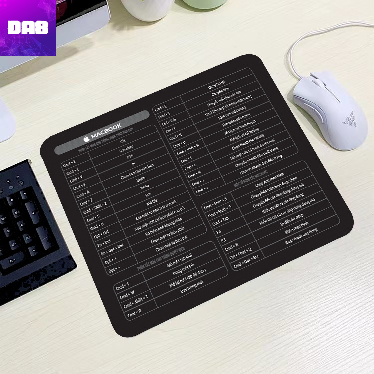 Lót Chuột Phím Tắt Công Thức Văn Phòng Thiết Kế DÙNG CHO 2 HỆ ĐIỀU HÀNH WINDOWS VÀ MACOS