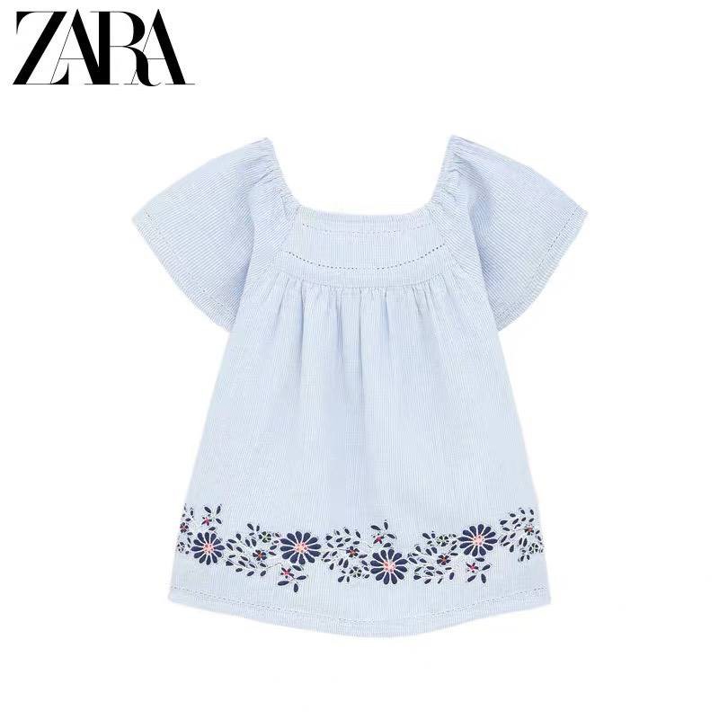 Váy Zara xanh thêu hoa