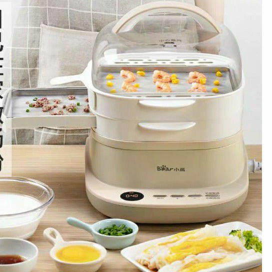 [Sẵn hàng] Nồi hấp, làm bánh cuốn Bear (có ảnh thật)