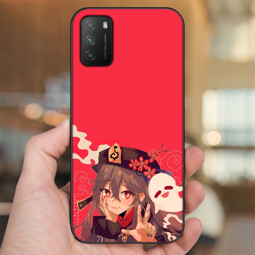 Ốp lưng Xiaomi Poco M3 viền đen in hình Hutao Genshin Impact