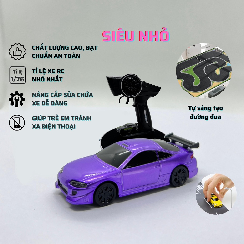 Xe Điều Khiển Từ Xa Mini Cao Cấp Turbo Racing 1:76 RTR [Mẫu Sport C72 - Màu Tím]