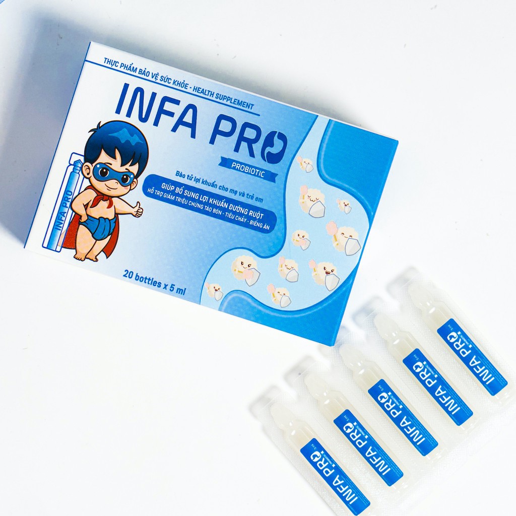 Bào tử lợi khuẩn INFA PRO - Men vi sinh thế hệ mới cho trẻ biếng ăn, táo bón, chậm lớn