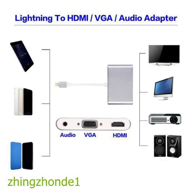 Cáp Chuyển Đổi Cổng Lightning Sang Hdmi Vga Cho Iphone X Iphone 8 7 7 Plus 6 6s Ipad