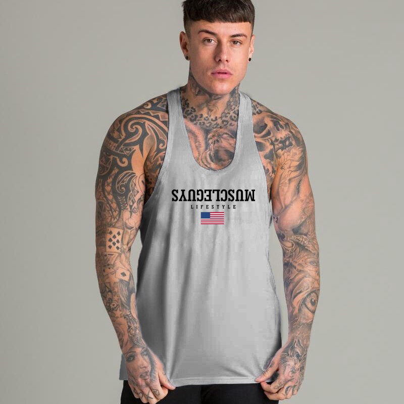 Áo nam hai dây không tay màu trơn đơn giản thích hợp cho thể thao