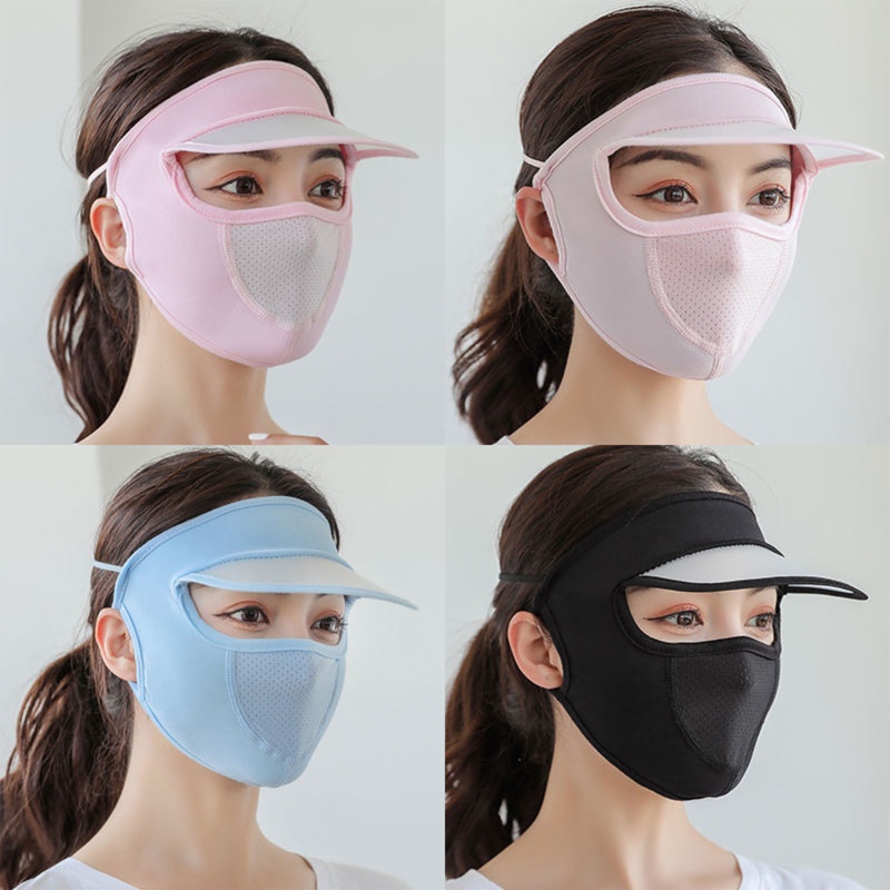Han Khẩu Trang Lụa Lạnh Nhanh Khô Che Phủ Toàn Diện Có Mũ Che Nắng Dùng Làm Quà Tặng Sinh Nhật/Giáng Sinh