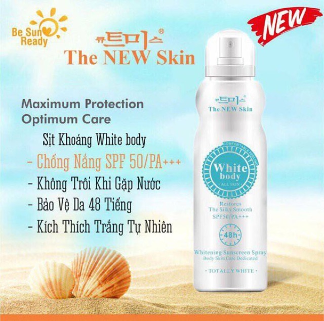 KEM CHỐNG NẮNG DẠNG XỊT – KEM DƯỠNG DA WHITE BODY THE NEW SKIN 2IN1