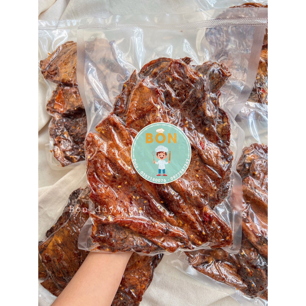 Khô bò miếng loại 1 nhà làm - túi 500g, thịt bò 100% - BON ĐÂY NÈ