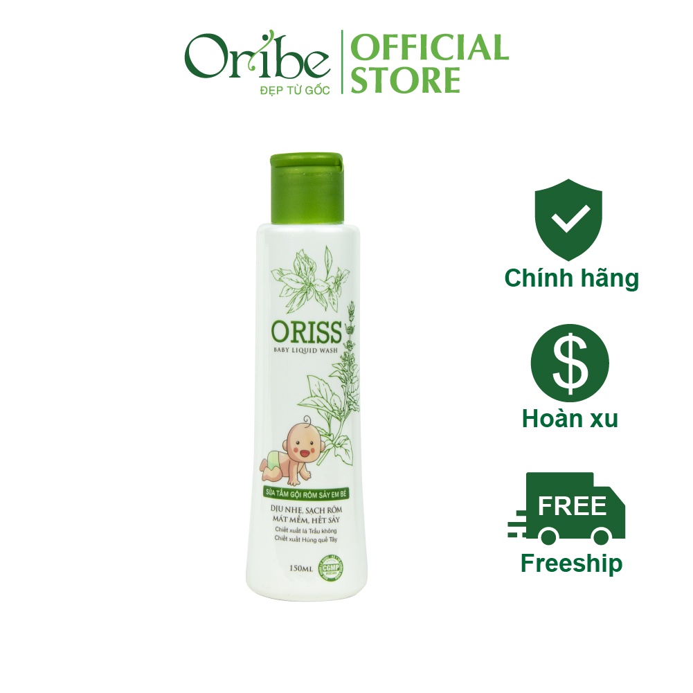 Sữa Tắm Gội Hằng Ngày Cho Bé Dịu Nhẹ Không Cay Mắt Oribe (chai 150ml)