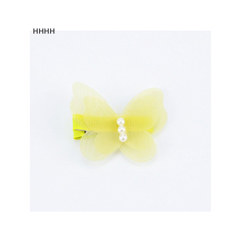 Bộ 2 Kẹp Tóc Hình Bướm Chất Liệu chiffon