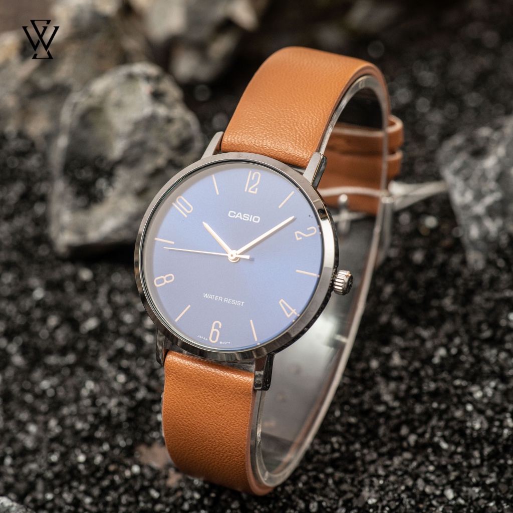 Đồng Hồ Quartz Nữ Casio WATCHSTORE LTP-VT01L-2B2UDF Thiết Kế Kính Khoáng 34mm, Dây Đeo Da Và Vỏ Thép Không Gỉ