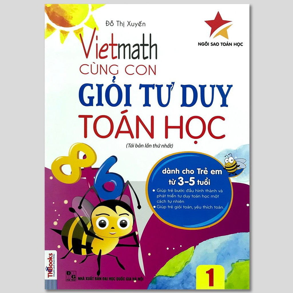 Sách - Combo Vietmath – Cùng Con Giỏi Tư Duy Toán Học (Tập 1 +2 +3 +4 +5) + tặng cuốn gấu bảng chữ cái  tiếng anh