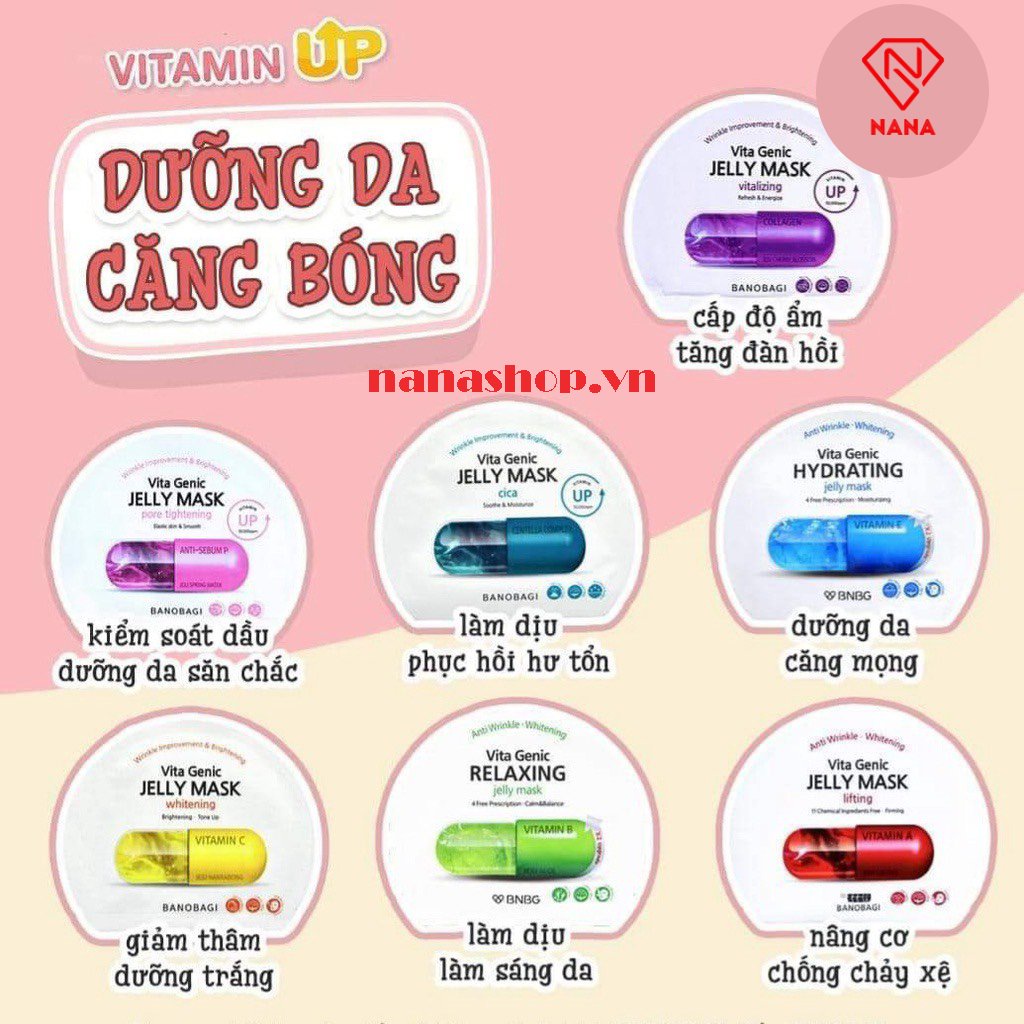 MẶT NẠ VITAMIN BANOBAGI VITA GENIC JELLY MASK ĐỦ 7 MÀU