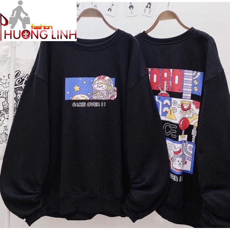 Áo nỉ cổ tròn sweater unisex Game over - Trang phục thu đông - Áo nỉ mùa lạnh | BigBuy360 - bigbuy360.vn