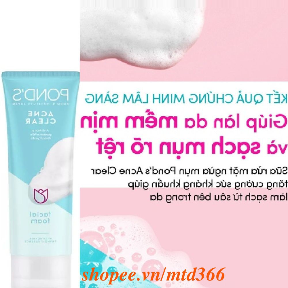 Sữa Rửa Mặt Nữ 100g Ponds Acne Clear Ngừa Mụn.