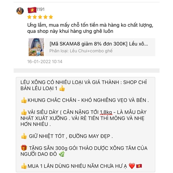 Lều xông hơi loại tốt kèm thảo dược xông hơi