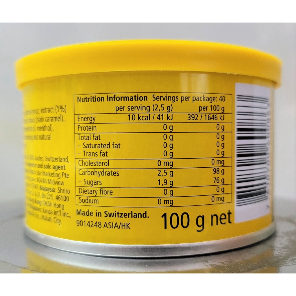 [Hộp tròn 100g (VÀNG ĐẬM) – ORIGINAL] KẸO THẢO MỘC [Swiss] RICOLA Original Herb Candy (halal)