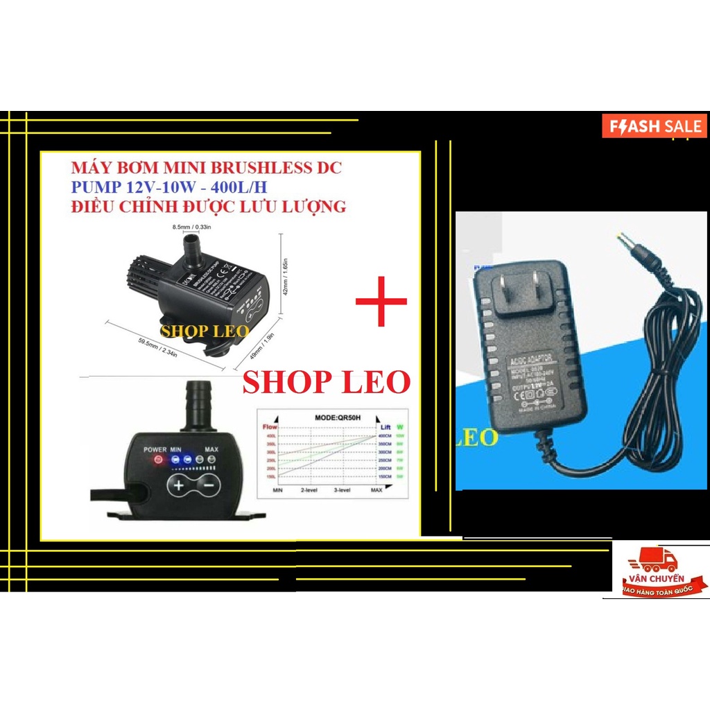 Bơm mini 5v/12v điều chỉnh 4 cấp độ  - Máy bơm chế lọc nano - phụ kiện thủy sinh-shopleo