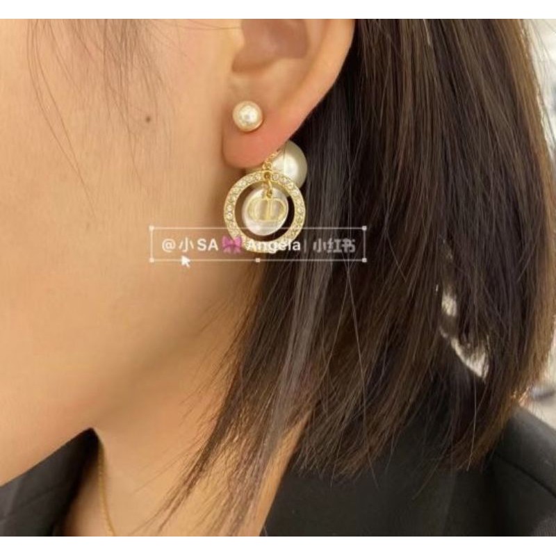 Bông tai ngọc trai bông tai thời trang nữ Dior