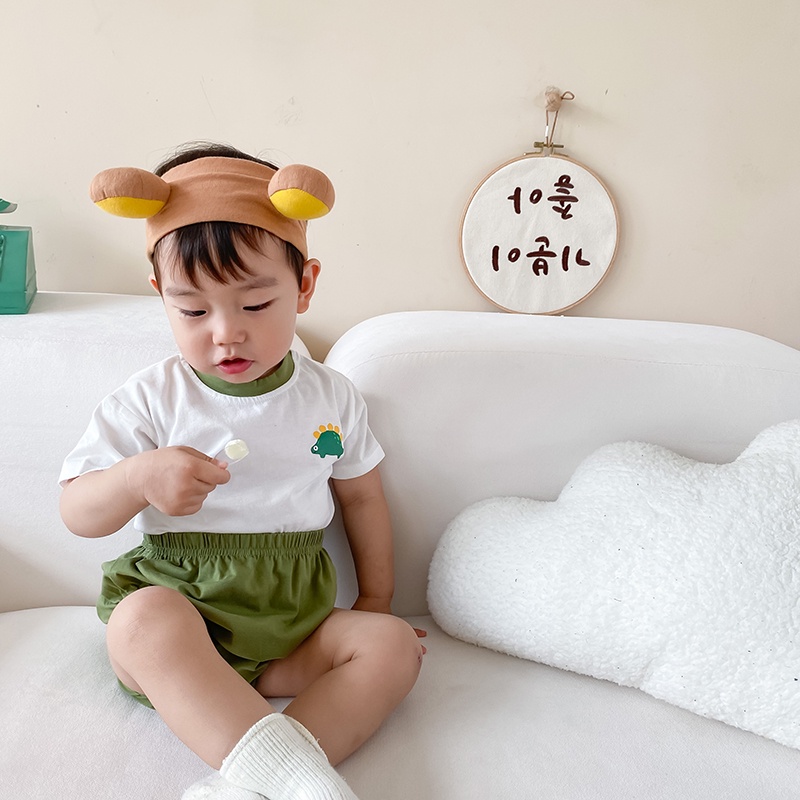 Bộ Áo Thun In Hoạt Hình + Quần Short Cho Bé