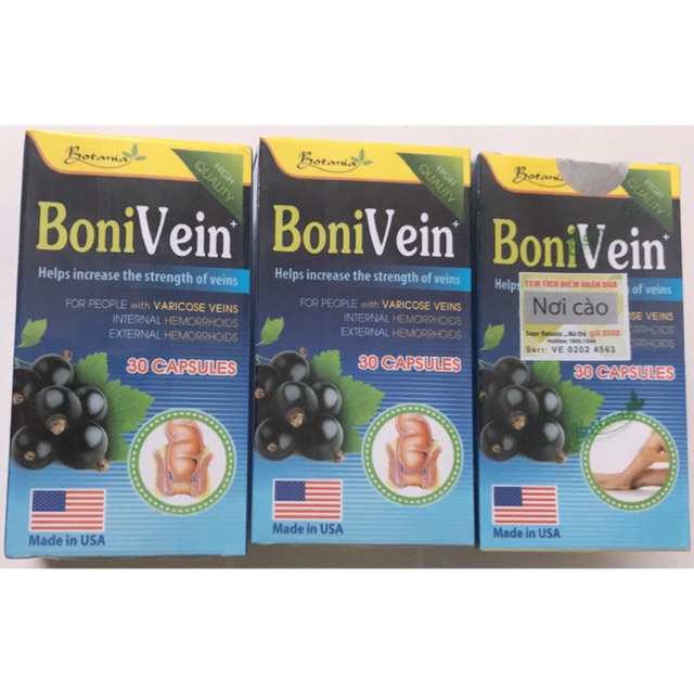 ✅[CHÍNH HÃNG] Combo 6 Hộp BoniVein - Hỗ Trợ Điều Trị Suy Giãn Tĩnh Mạch Và Trĩ { Mua 6 tặng 1 bằng tem tích điểm}