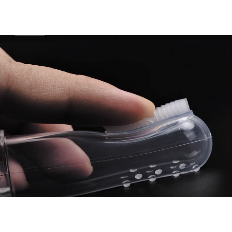 Bàn chải đánh răng silicone cho chó mèo hình ngón tay cao cấp