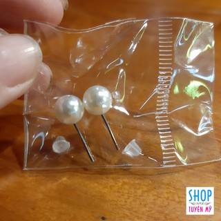 Set 02 đôi bông tai hột trắng cho nàng thêm tươi tắn