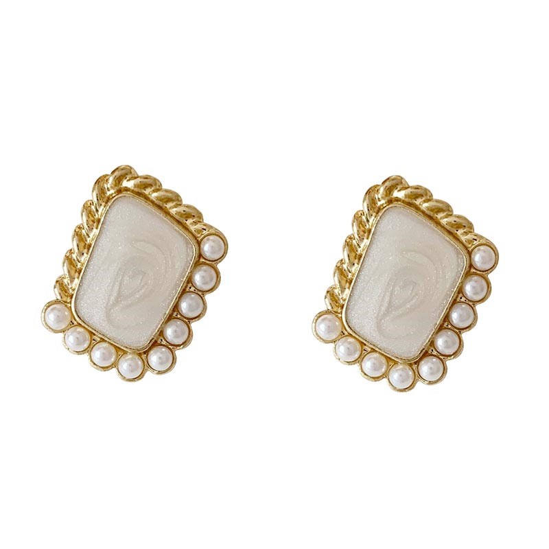 Bông tai đính ngọc trai giả xinh xắn C43