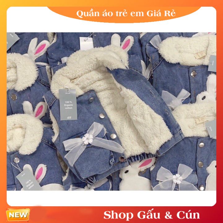 Áo gile cho bé chất bò lót lông thỏ cho bé gái siêu kute 10-22kg🥰