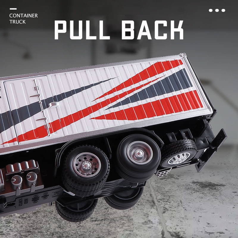 Mô Hình Xe Container Bằng Hợp Kim Tỉ Lệ 1: 32 Có Đèn Và Nhạc Dành Cho Bé Trai