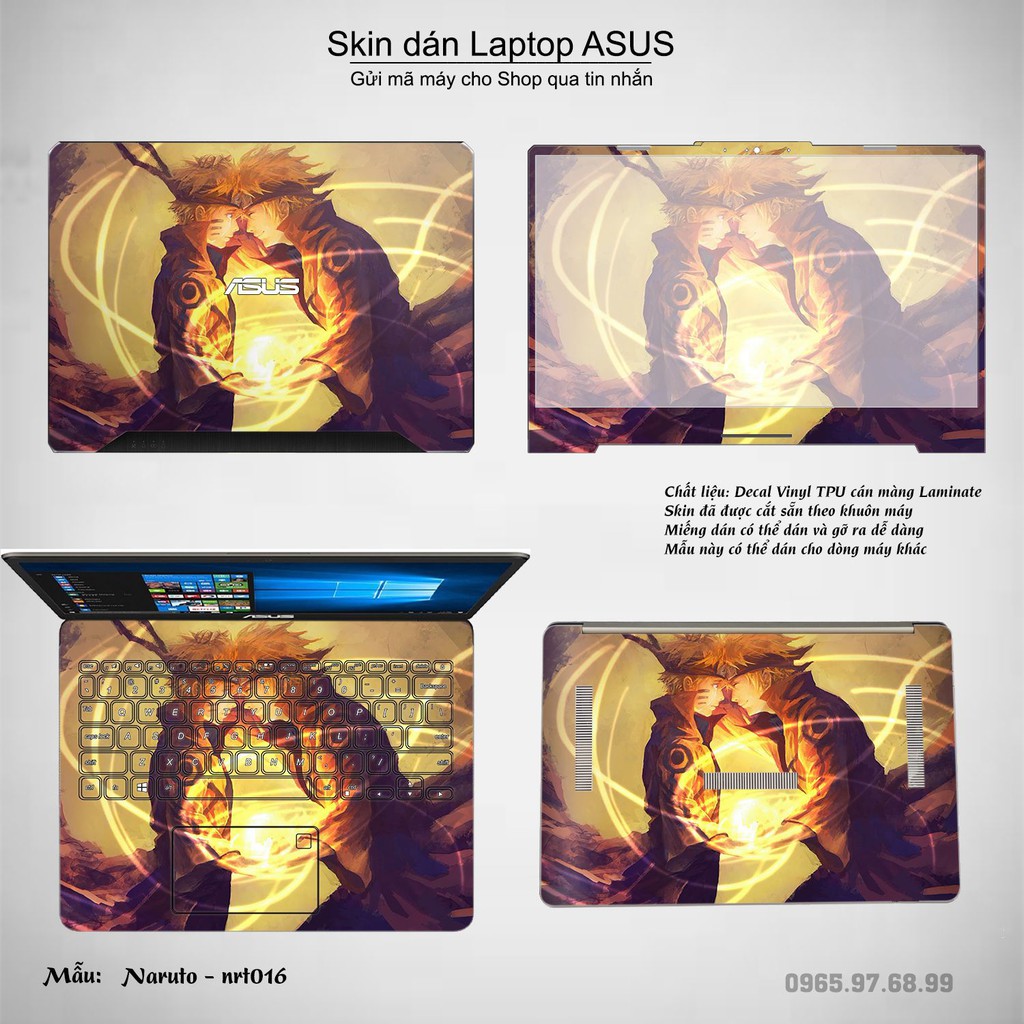 Skin dán Laptop Asus in hình Naruto (inbox mã máy cho Shop)