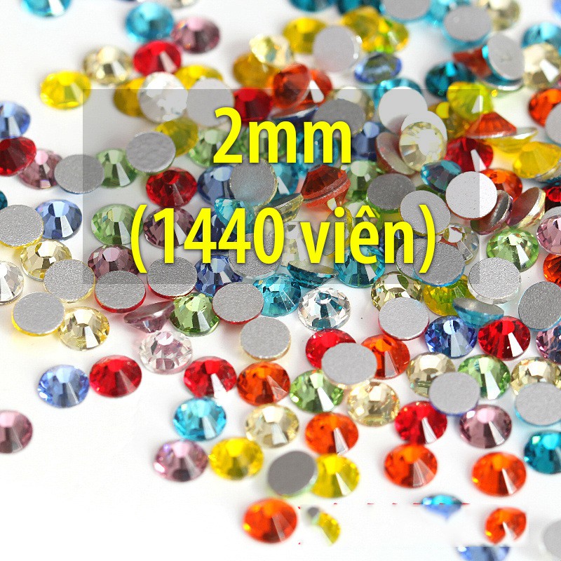 Hạt Đá Pha Lê 2mm (1440 viên) - Phụ Kiện Trang Trí điện Thoại, Nail...