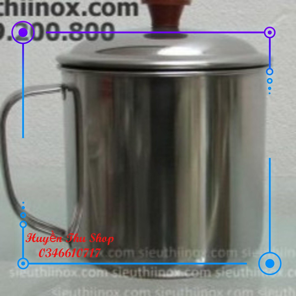 Ca inox 8cm có nắp dày dặn, nắp khít