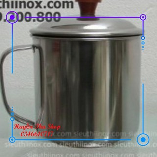 Ca inox 8cm có nắp dày dặn, nắp khít