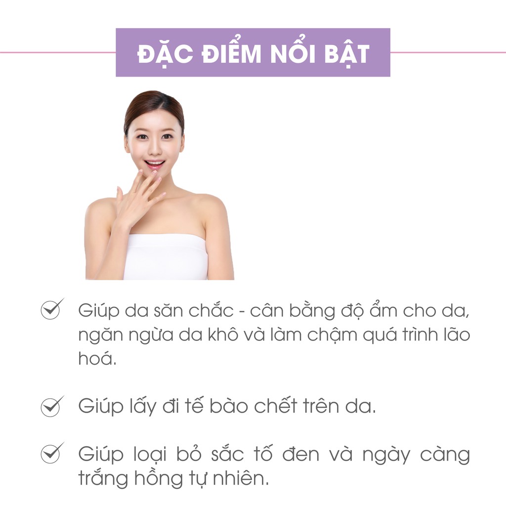 Bộ sản phẩm dưỡng trắng body Truesky VIP13 gồm 1 kem dưỡng trắng body lavender 100ml & 1 gel tẩy tế bào chết 100ml