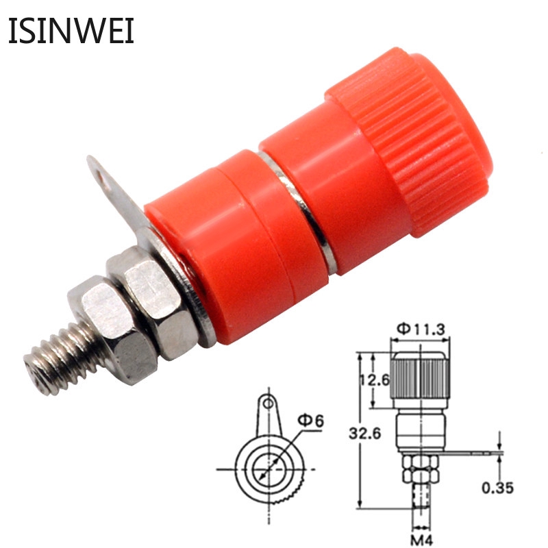 Bộ 10 đầu nối đầu cuối bộ khuếch đại JS-910B 4mm giắc banana 5 màu đen và 5 màu đỏ tiện lợi