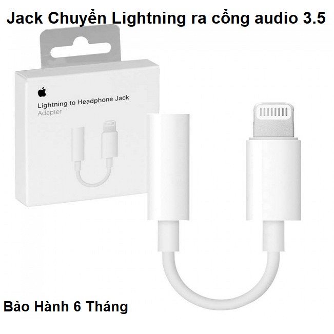 Jack Chuyển Cổng Lightning Sang Cổng 3.5 Cho Iphone 7, 7 plus, Iphone 8, 8 plus, Iphone X, XS, Xs Max, Iphone 11 ( Xịn )