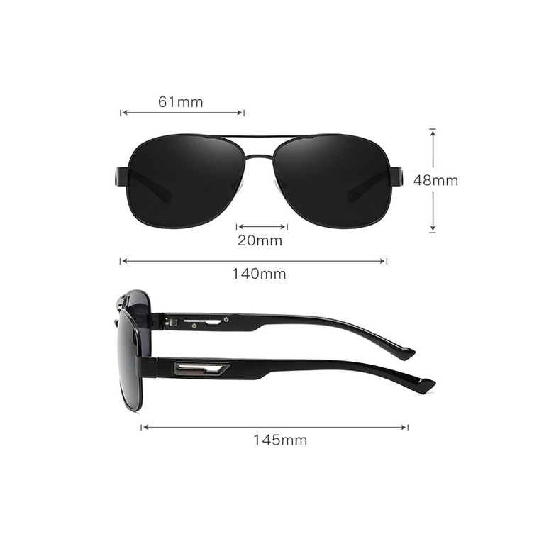 Kính mát râm nam chính hãng cao cấp D-ZINER KI028 chống tia UV đi sáng đi đêm kèm hộp đựng