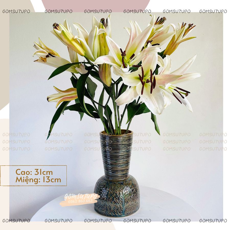 Bình hoa gốm men hỏa biến Ánh Bạc các mẫu, lọ hoa Gốm Sứ TUPO, gomsutupo decor trang trí chuẩn Bát Tràng