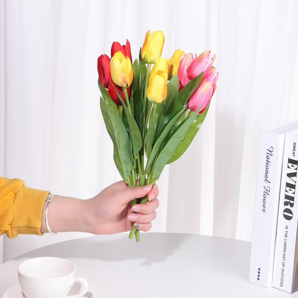 Conopery hoa tulip giả CONOPERY 5 nhánh làm đạo cụ chụp ảnh trang trí nhà cửa nhiều màu tùy chọn