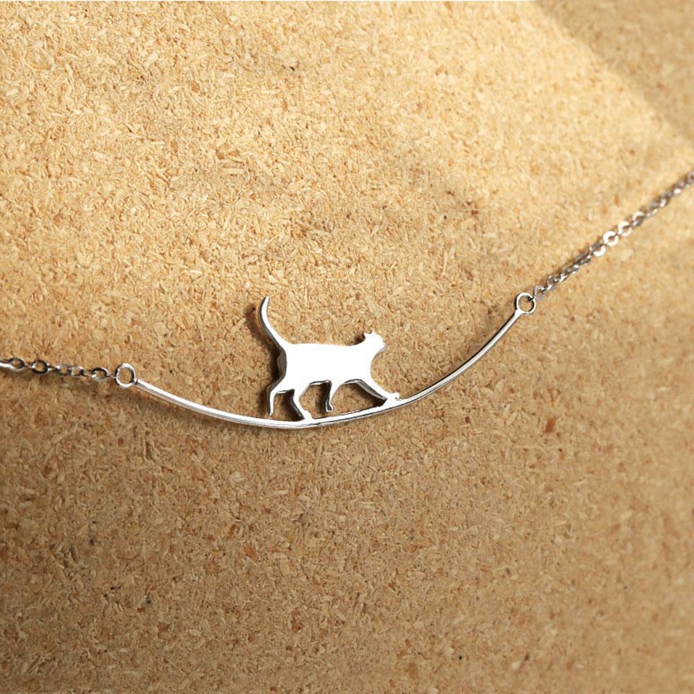 AROMA Vòng cổ Mạ Bạc Hình Động Vật Đơn Giản Thời Trang